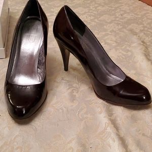Dark red 4 inch heel, coach brand size 10